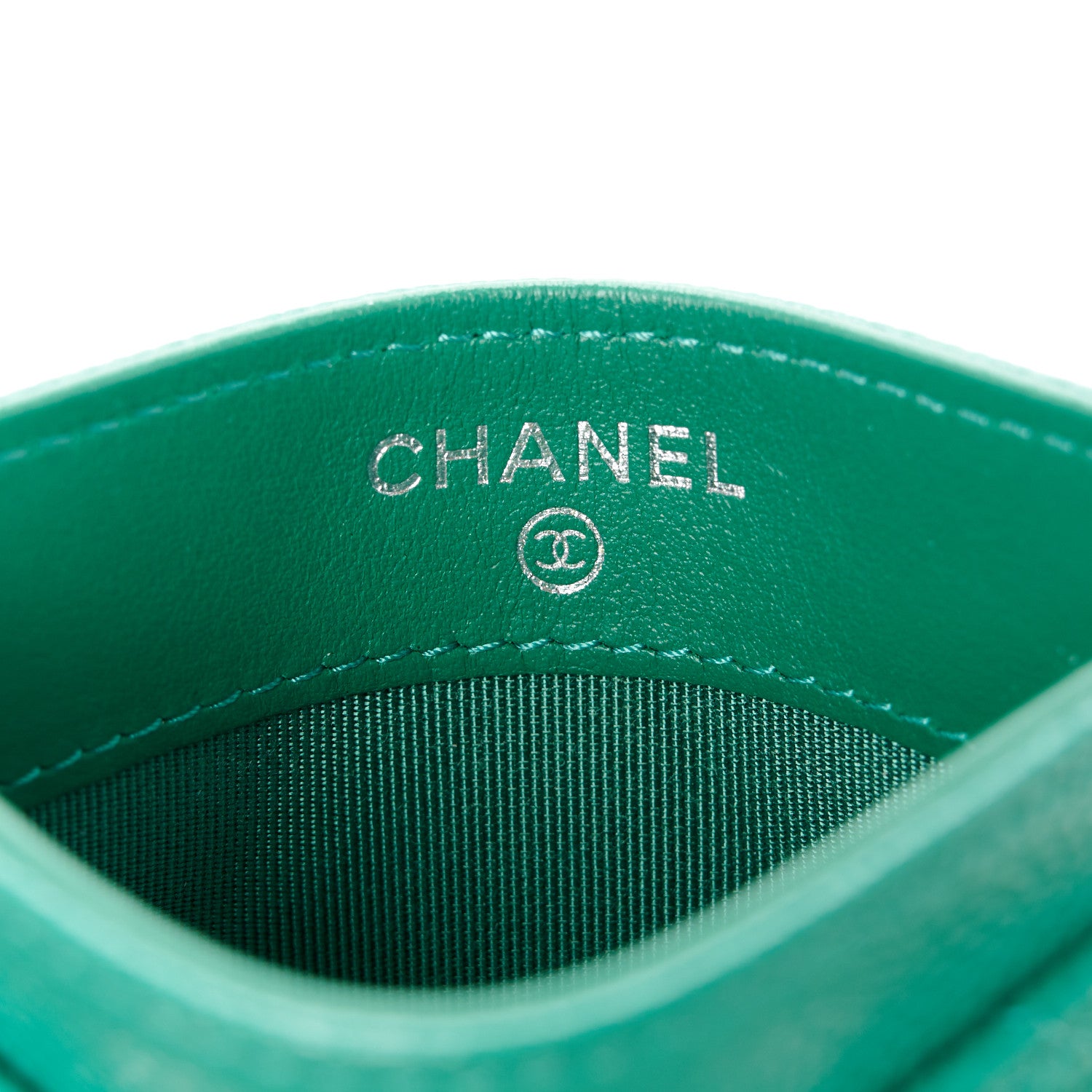 Chanel Caviar Quilted Card Holder Green 6 of 10