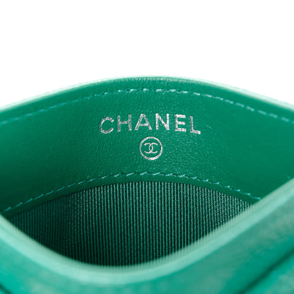 Chanel Caviar Quilted Card Holder Green 6 of 10
