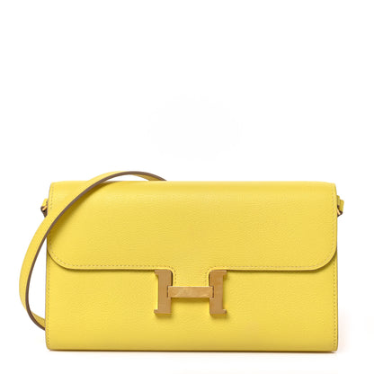 Hermes Evercolor Constance Wallet To Go Lime 1 of 9