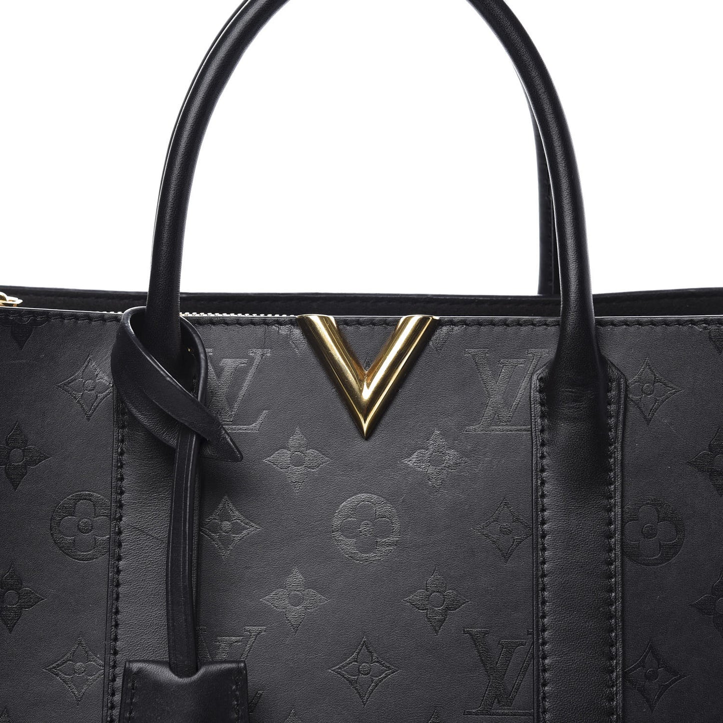 Monogram Cuir Plume Very Tote MM Black
