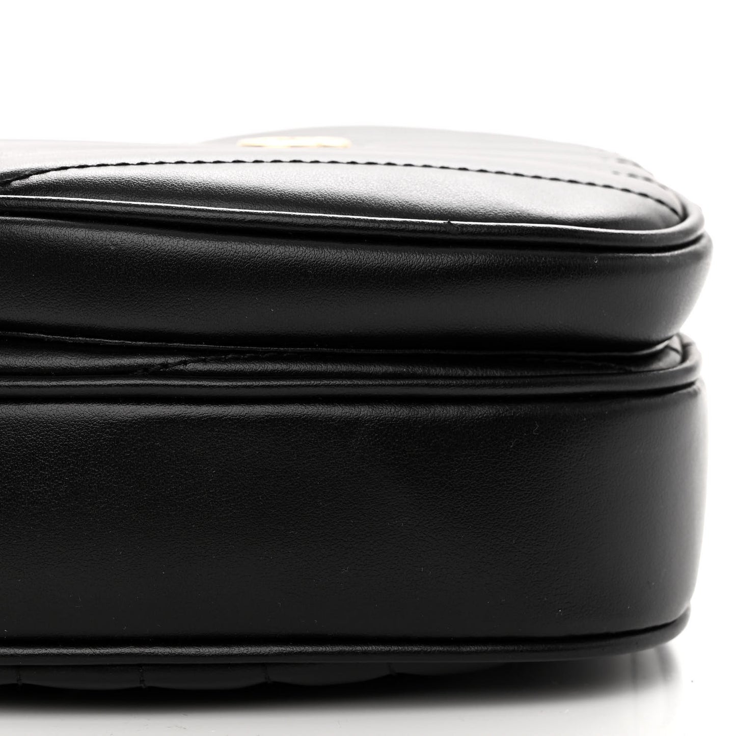 Calfskin Matelasse Diagonal Mini Interlocking G Heart Shoulder Bag Black