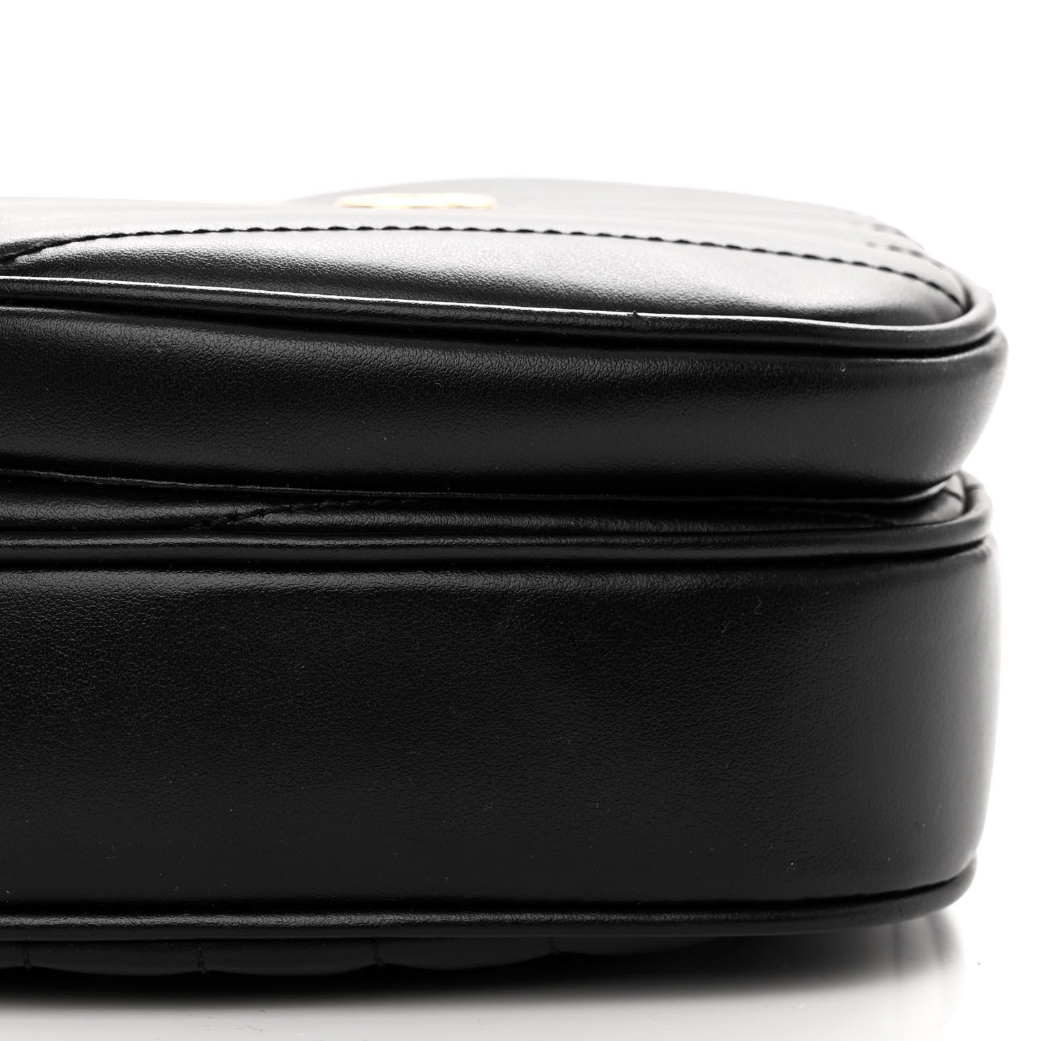 Gucci Calfskin Matelasse Diagonal Mini Interlocking G Heart Shoulder Bag Black 9 of 10