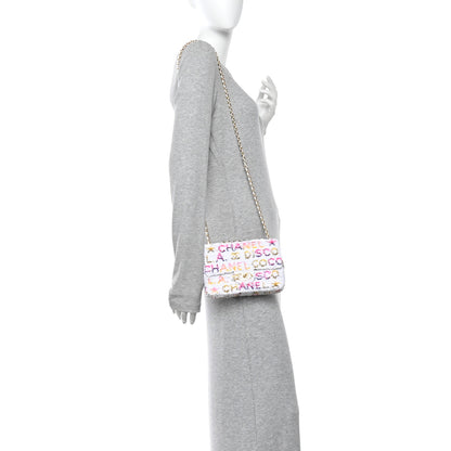 Chanel Sequin Logo CC Small Single Flap White Multicolor 2 of 11