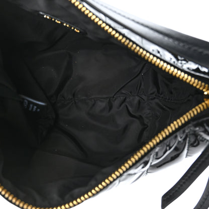 Miu Miu Iridescent Fabric Quilted Mini Spirit Ciré Bag Black 5 of 9