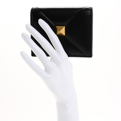 Valentino Garavani Nappa Roman Stud Small Flap Wallet Black 2 of 10