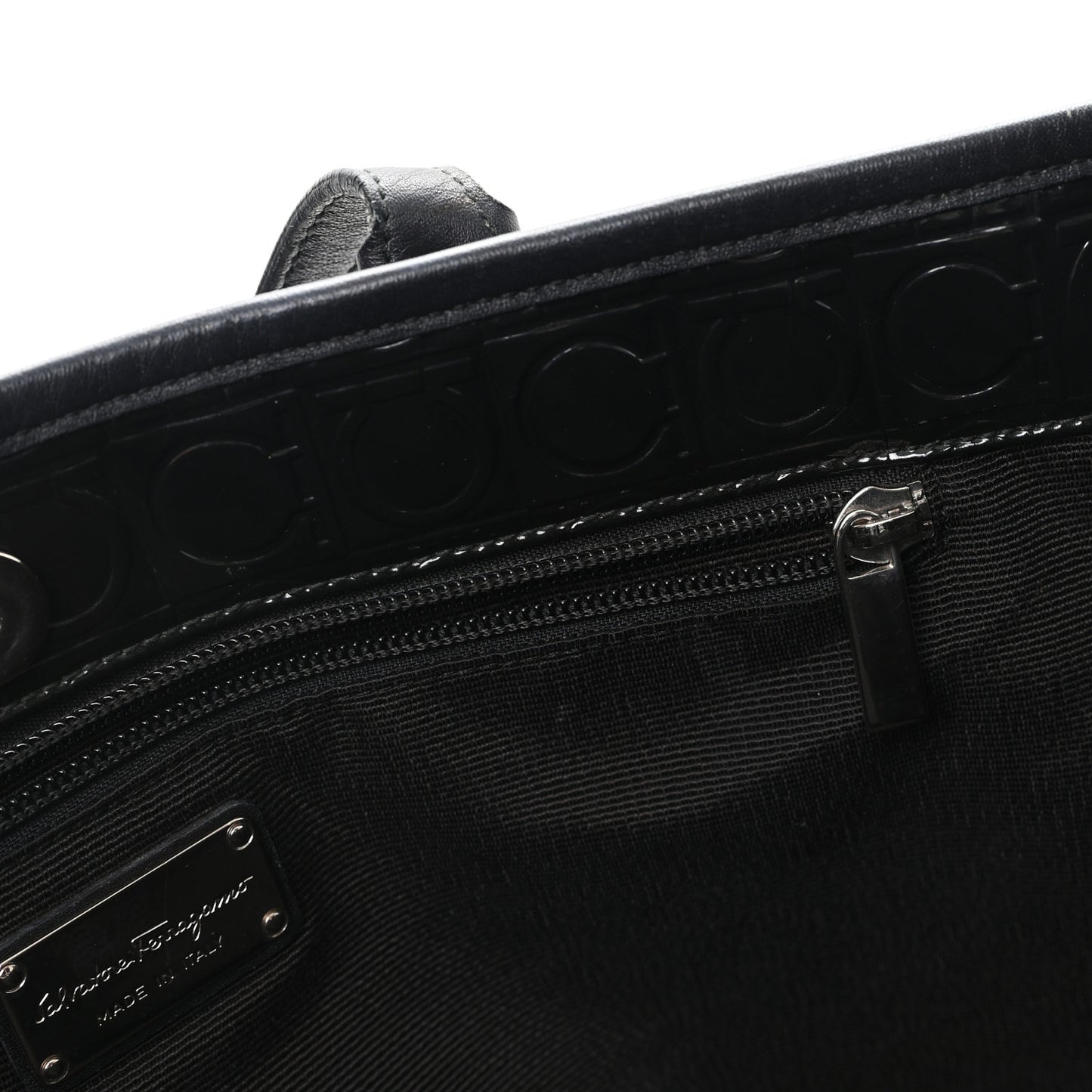 Patent Gancini Embossed Tote Black
