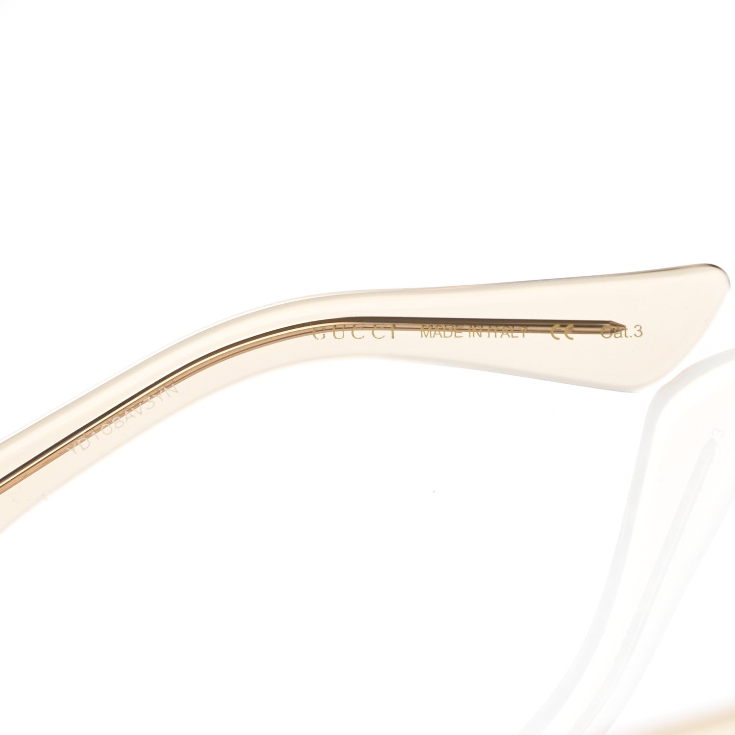 Gucci Acetate Square Frame Opulent Luxury GG0182S Sunglasses Grey Transparent 5 of 8