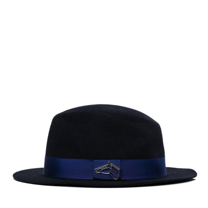 Hermes Rabbit Felt Silk Lucky Charms Hat 58 Marine 2 of 4