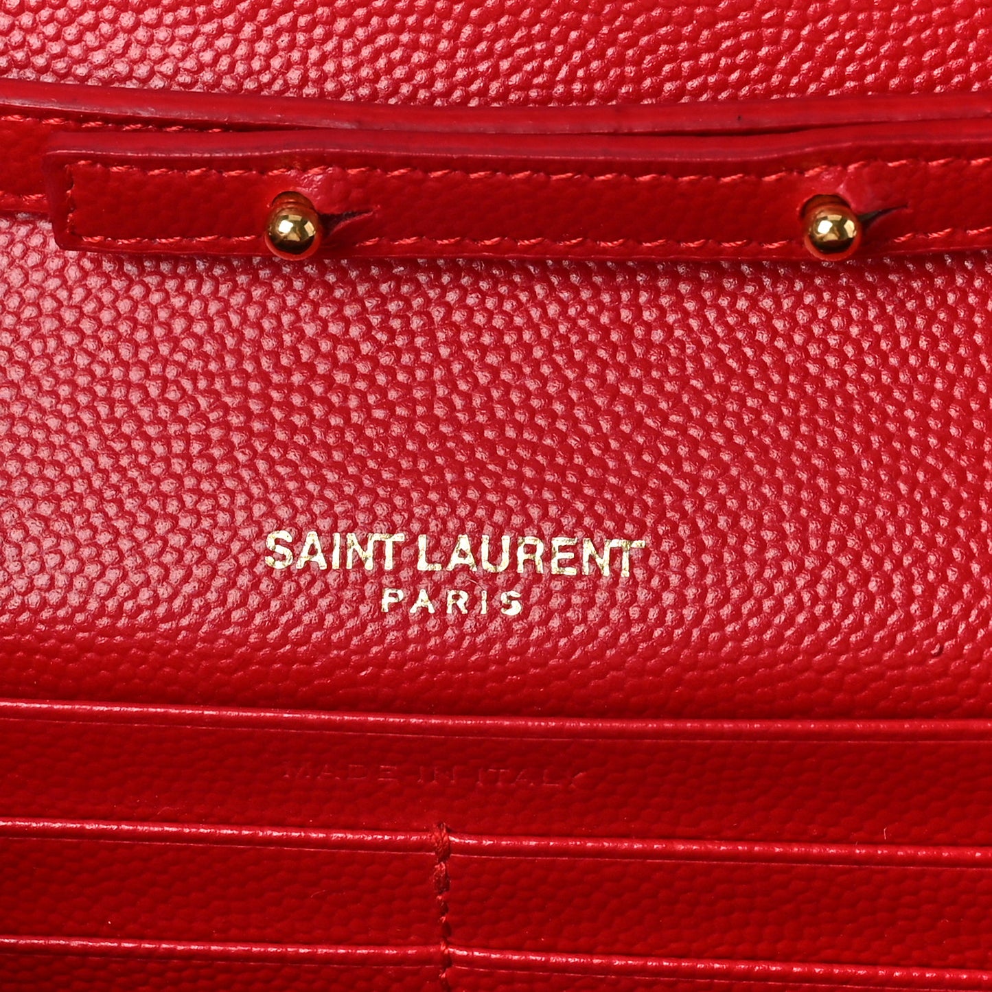 Grain De Poudre Matelasse Chevron Monogram Chain Wallet New Red