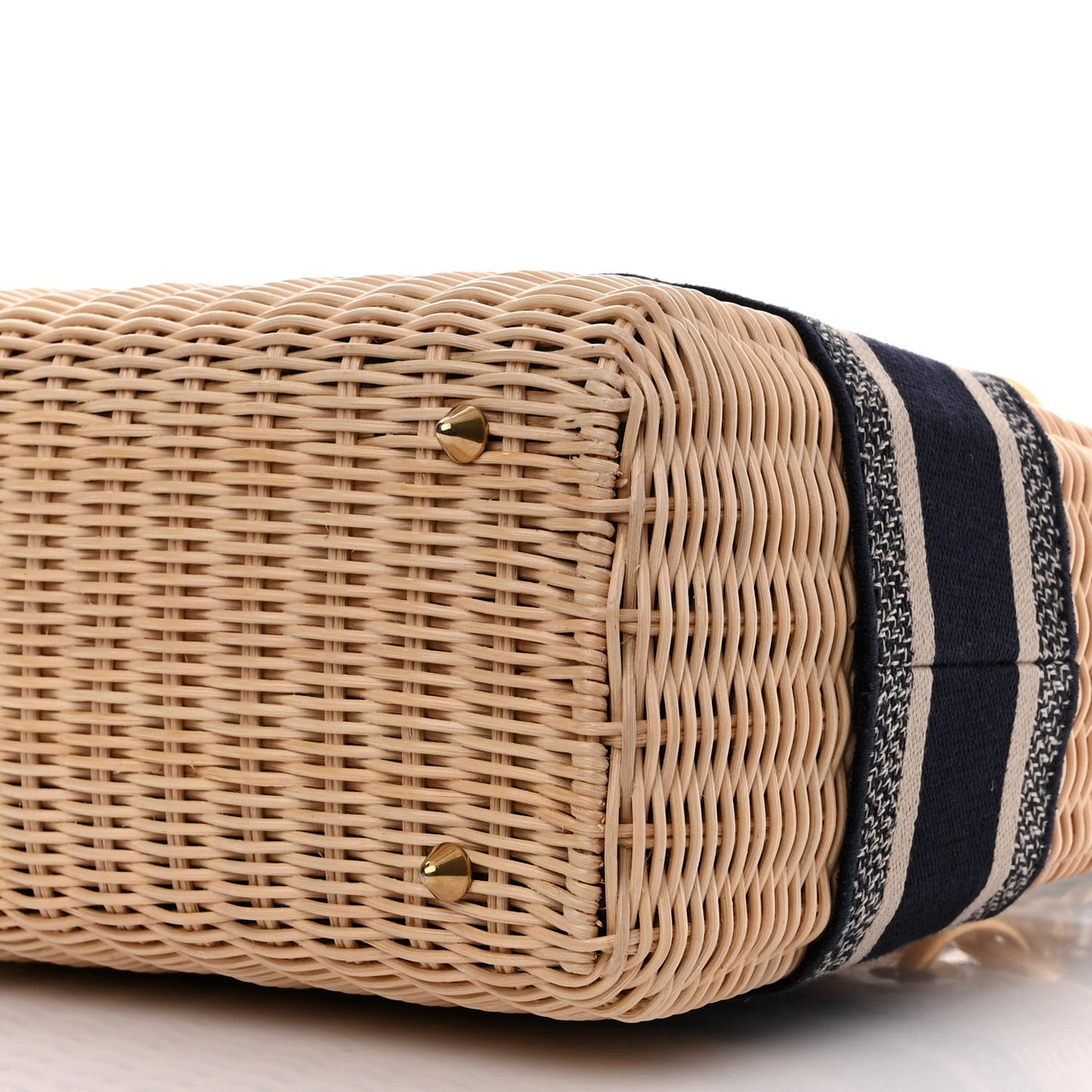 Wicker Oblique Medium Lady Dior Bag Blue
