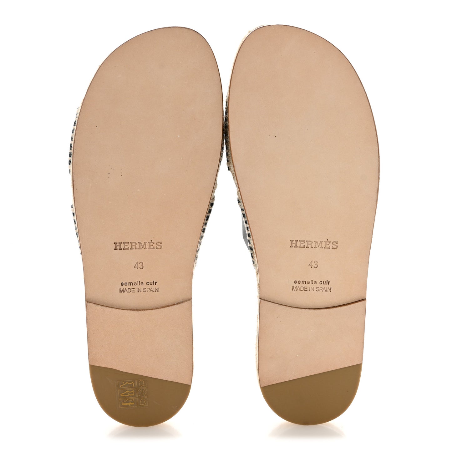 Calfskin Mens Antigua Espadrille Sandals 43 Black