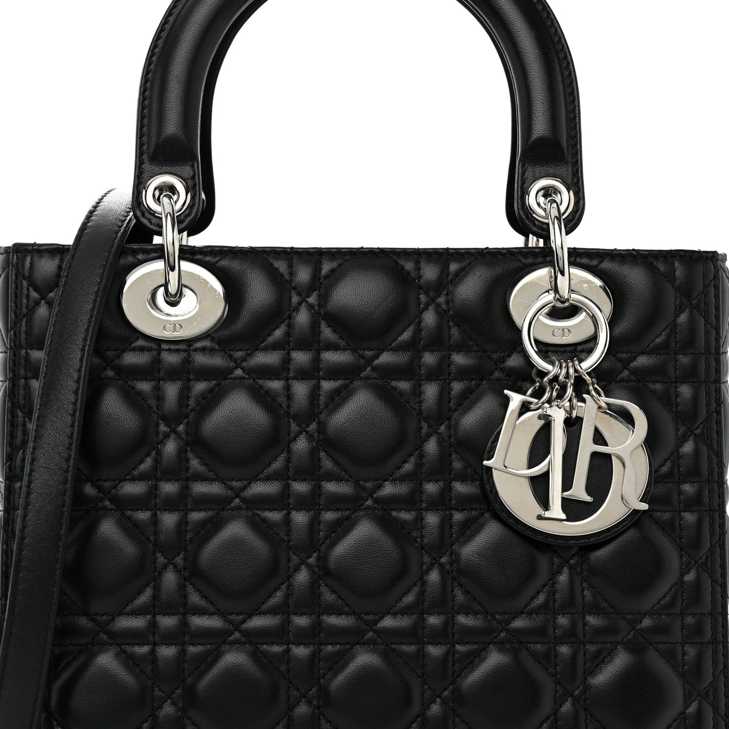 Lambskin Cannage Medium Lady Dior Black
