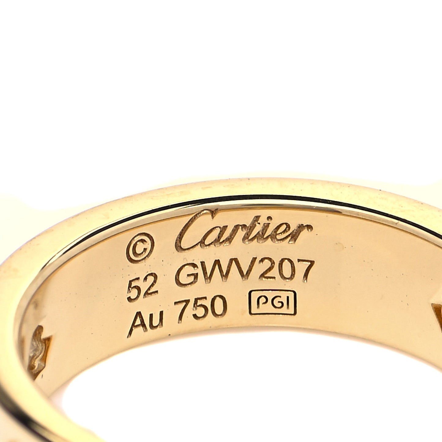18K Yellow Gold 3 Diamond 5.5mm LOVE Ring 52 6