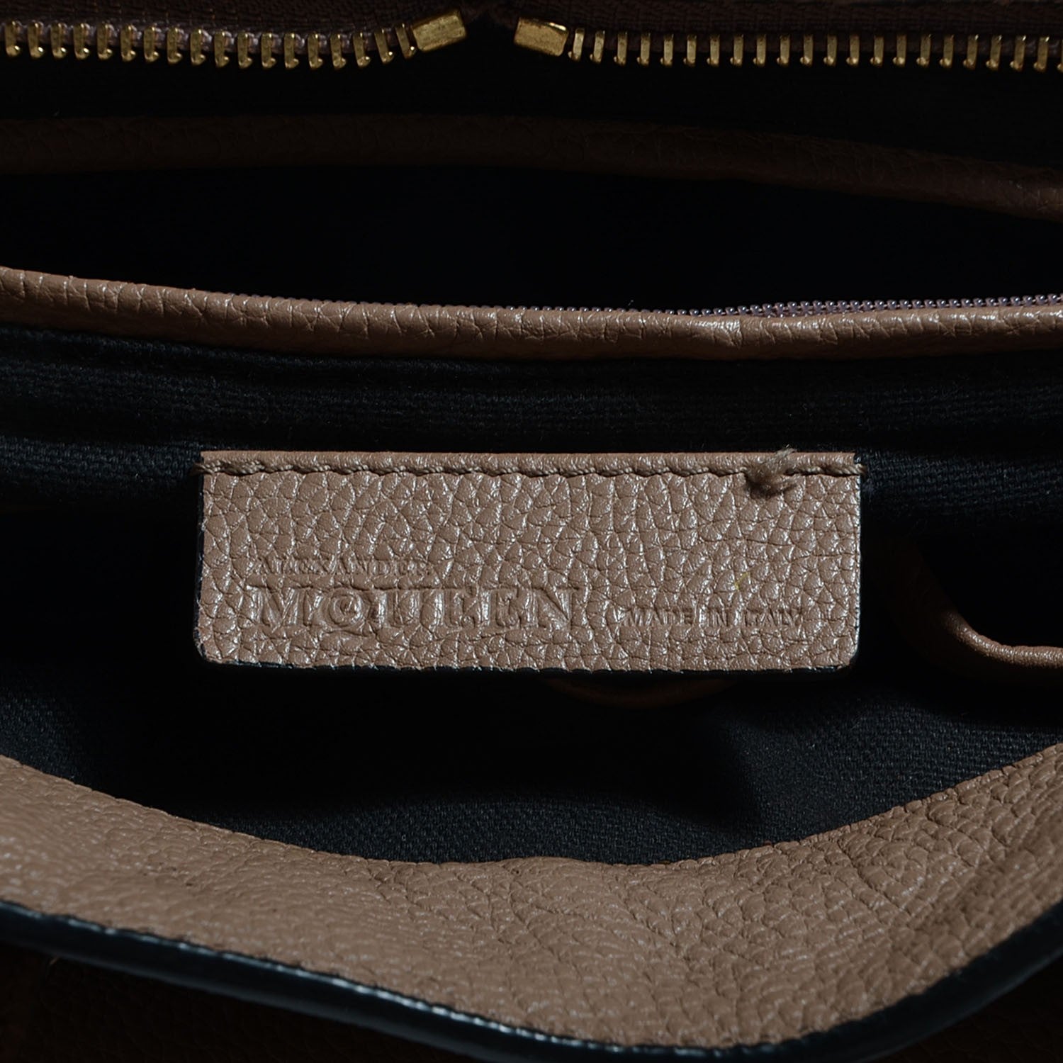 Alexander McQueen Pebbled Calfskin Small Skull Padlock Zip Around Tote Taupe 6 of 10