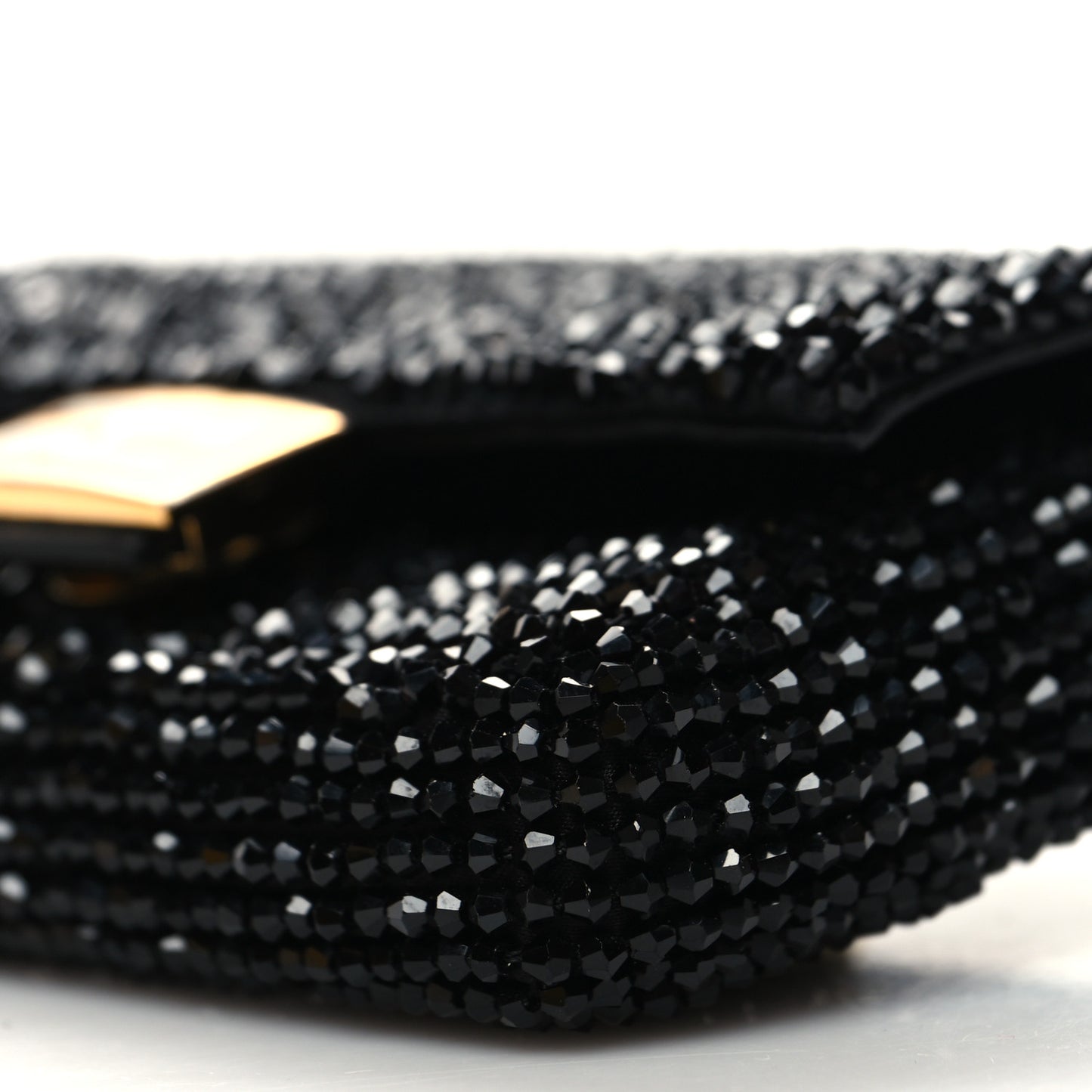 Crystal Vitello King Beaded Nano Baguette Charm Black