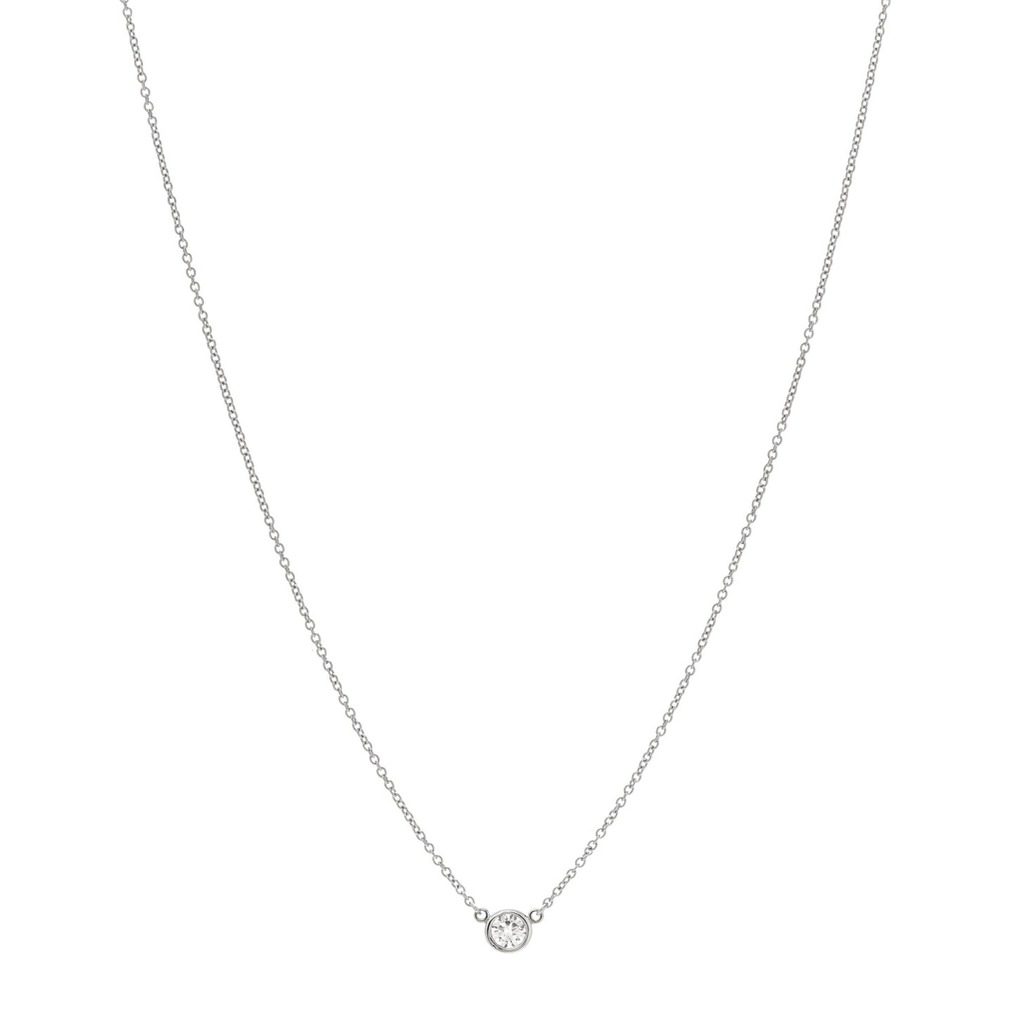 Platinum Diamond .21ct Elsa Peretti Diamonds by the Yard Pendant Necklace