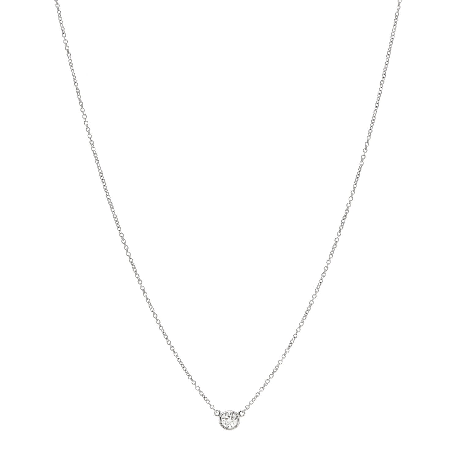 Tiffany Platinum Diamond .21ct Elsa Peretti Diamonds by the Yard Pendant Necklace 1 of 6