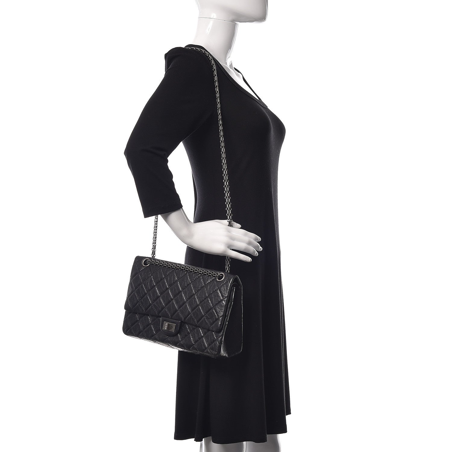 Chanel Aged Calfskin Quilted 2.55 Reissue 226 Flap Black 2 of 10
