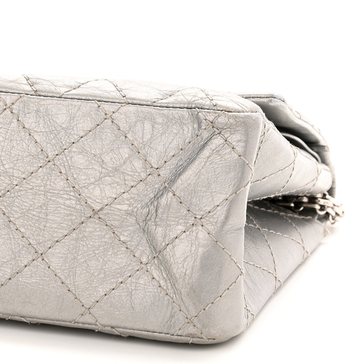 Metallic Aged Calfskin Quilted 2.55 Reissue 226 Flap Silver