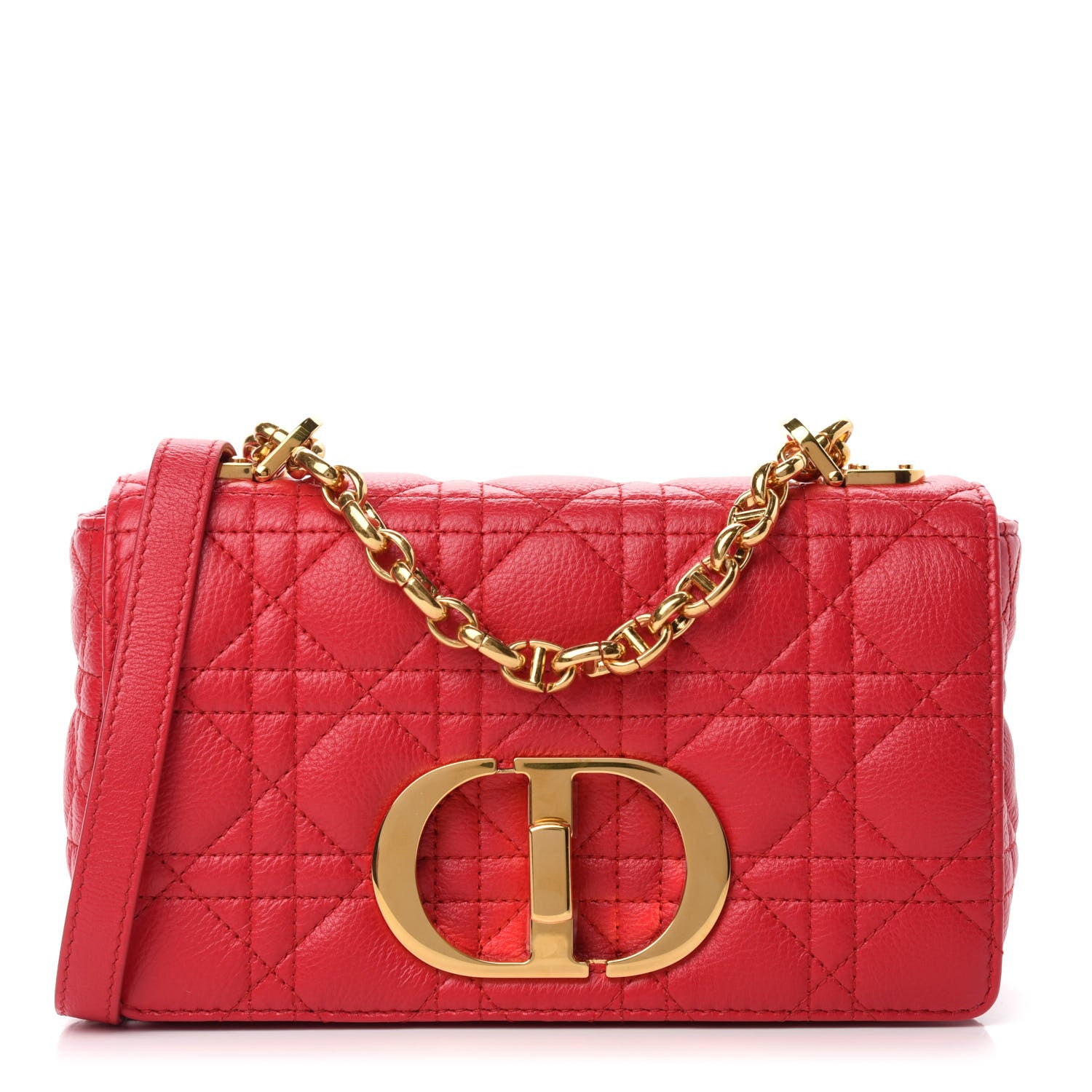 Christian Dior Calfskin Cannage Small Caro Bag Raspberry 1 of 10