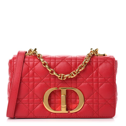 Christian Dior Calfskin Cannage Small Caro Bag Raspberry 1 of 10