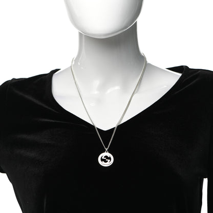 Gucci Sterling Silver Large Interlocking GG Medallion Pendant Necklace 2 of 5