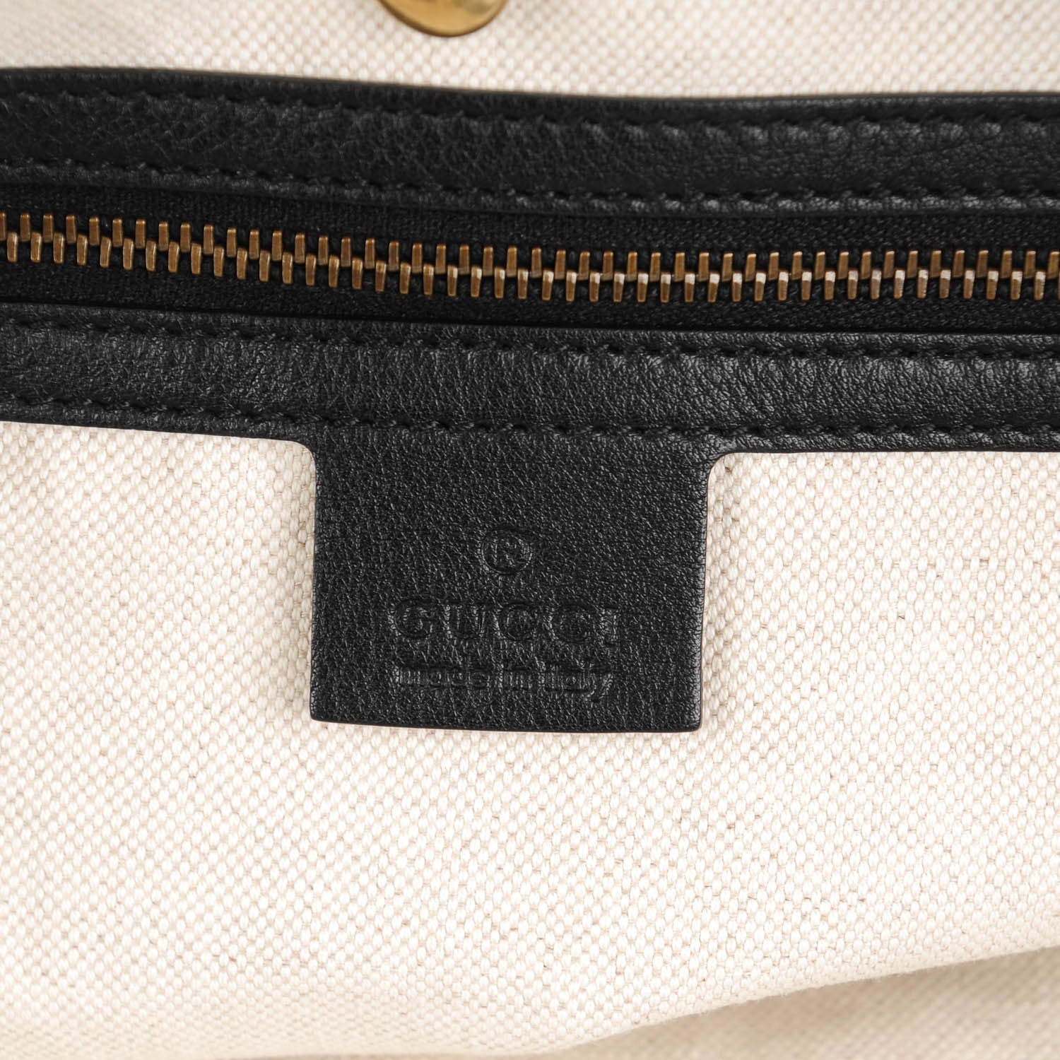 Gucci Pebbled Calfskin Medium Twill Tote Black 6 of 7