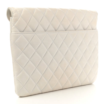Chanel Calfskin Quilted Logo Flap Case White 3 of 12