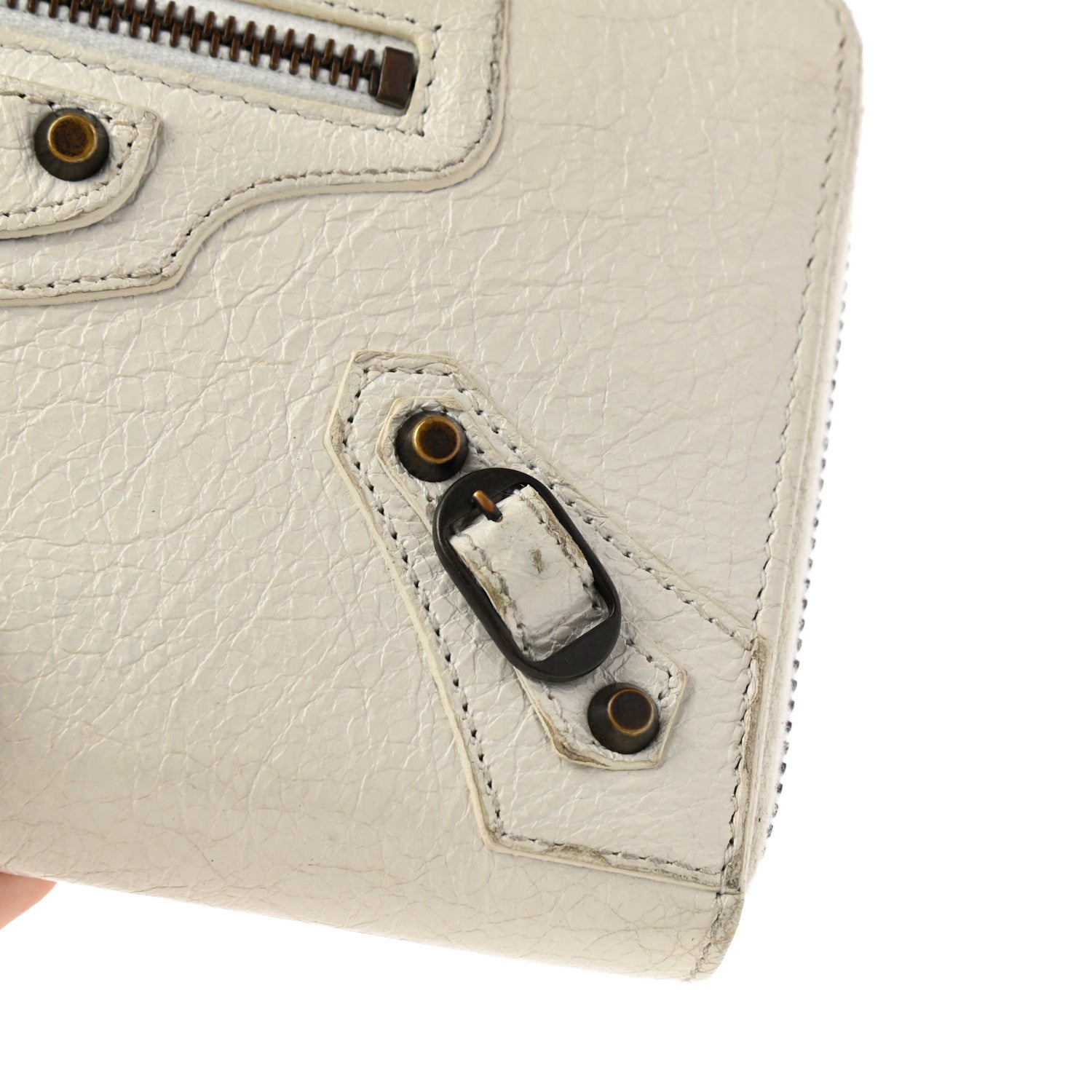 Balenciaga Agneau Classic Hardware Continental Zip Around Wallet White 9 of 11