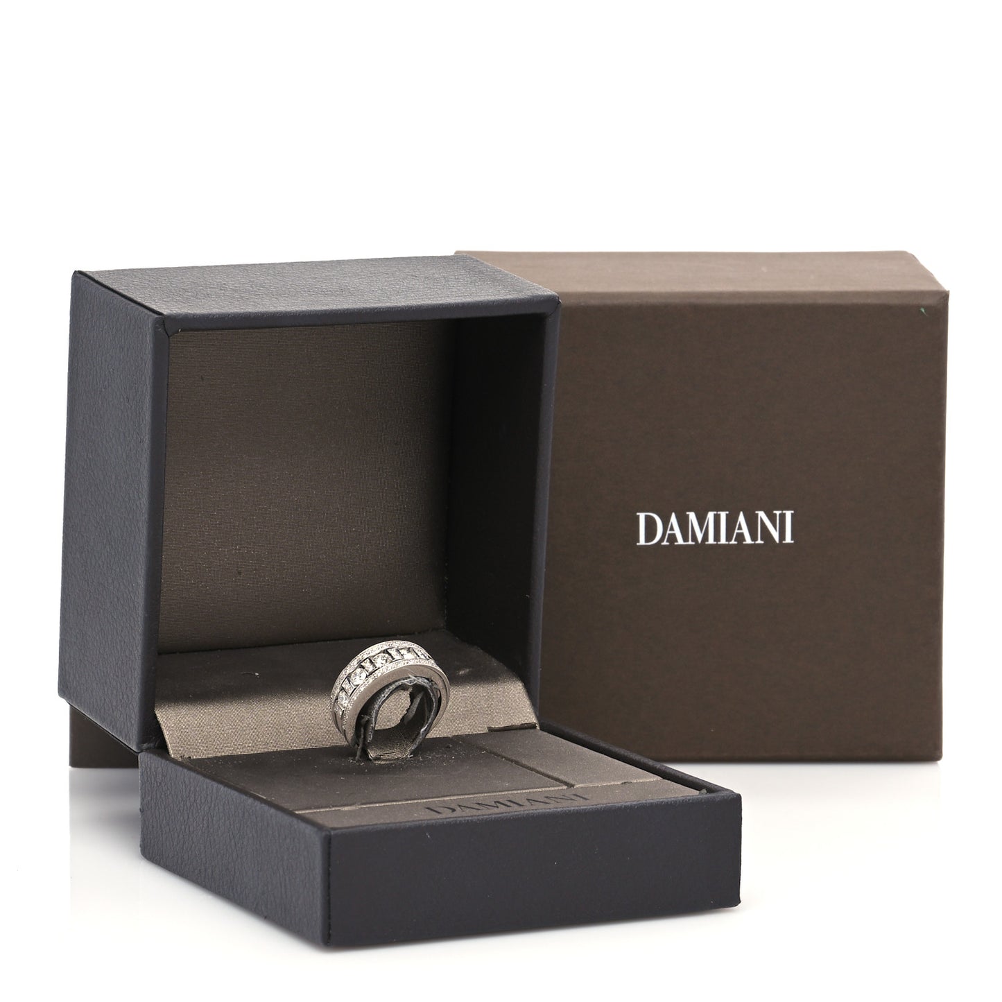 18K White Gold Diamond Belle Epoque Band Ring 53 6.25