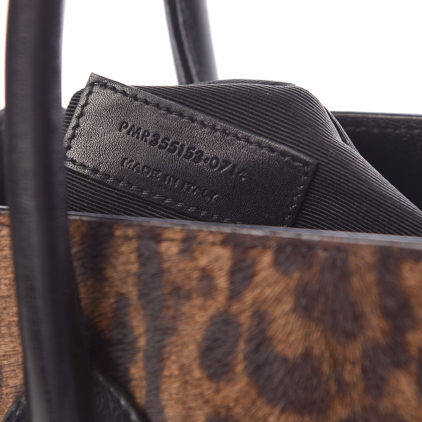 Calf Hair Leopard Print Small Sac De Jour Black