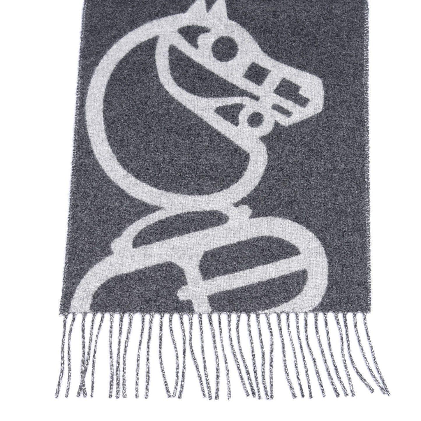 Cashmere Boucles et Camails Muffler Anthracite Gris Clair