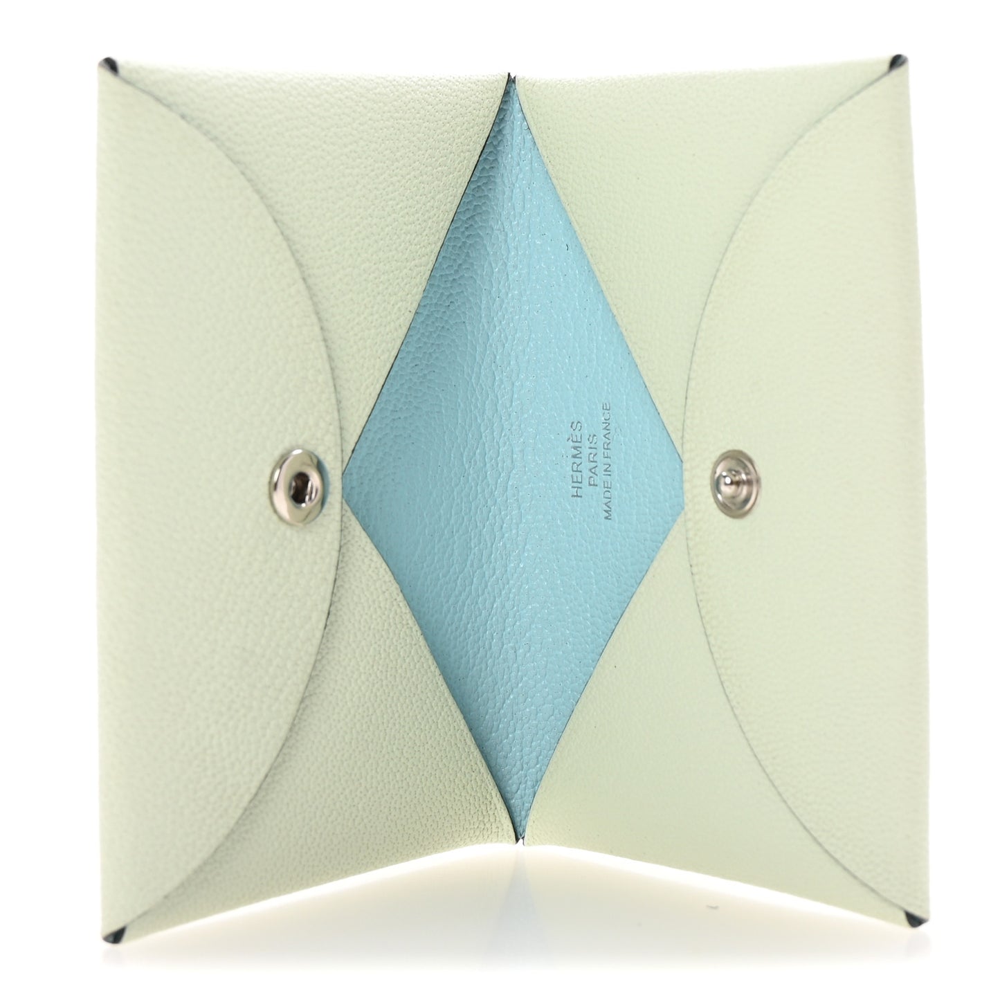 Chevre Mysore Verso Calvi Card Case Vert Fizz Bleu Zephyr