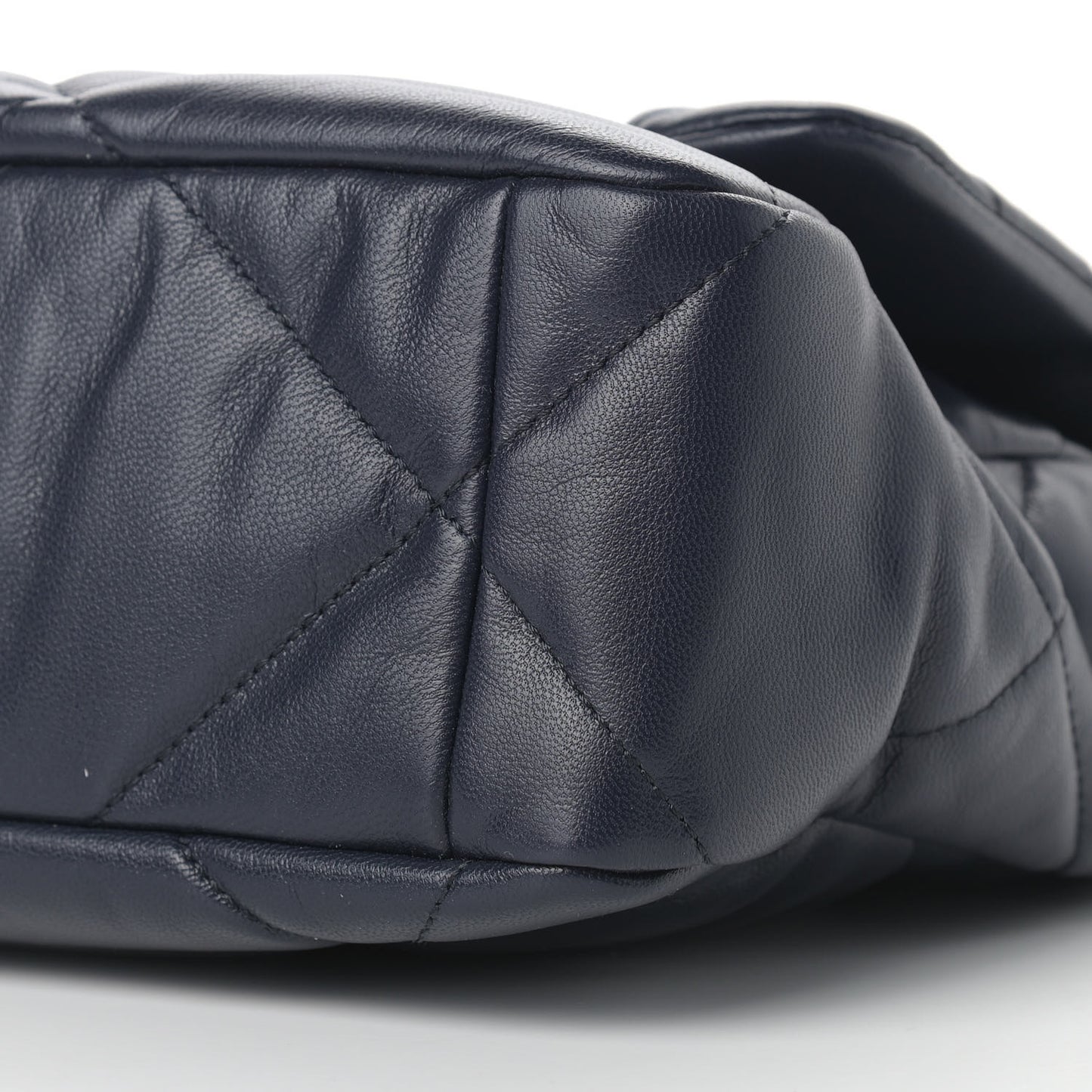 Goatskin Quilted Large Chanel 19 Flap Navy Blue