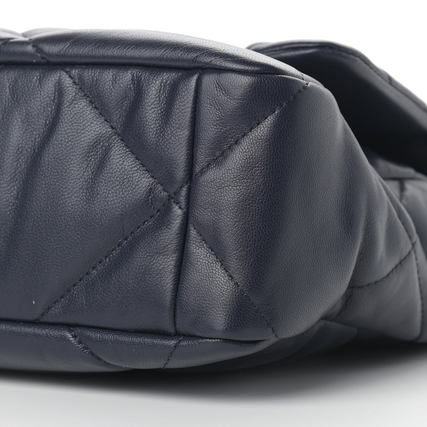 Chanel Goatskin Quilted Large Chanel 19 Flap Navy Blue 9 of 10