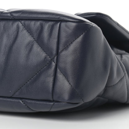 Chanel Goatskin Quilted Large Chanel 19 Flap Navy Blue 9 of 10