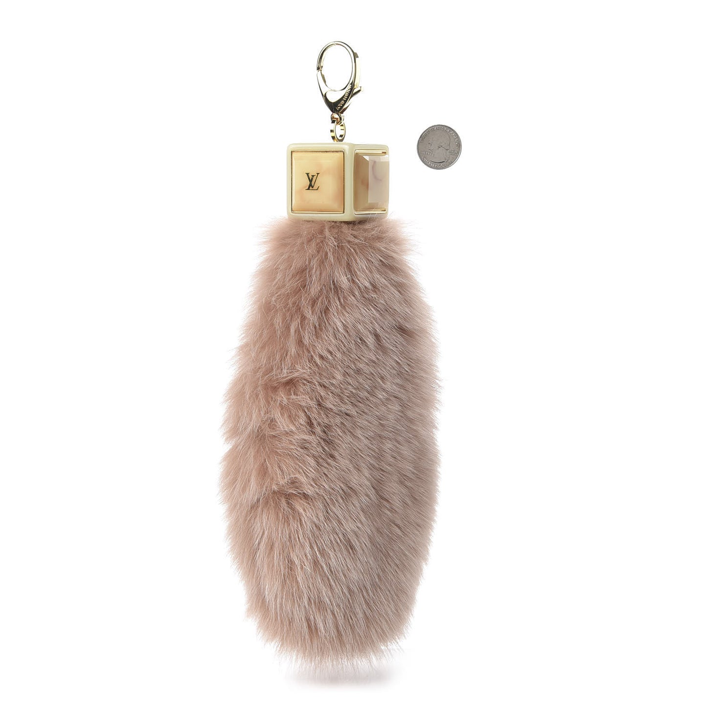 Fox Fur Foxy Key Holder Bag Charm Blush