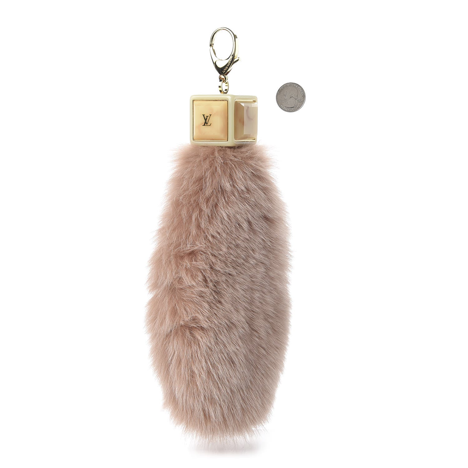 Louis Vuitton Fox Fur Foxy Key Holder Bag Charm Blush 2 of 3