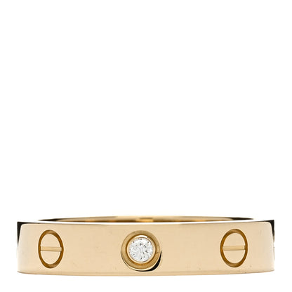 Cartier 18K Yellow Gold Diamond 4mm LOVE Wedding Band Ring 53 6.25 1 of 3