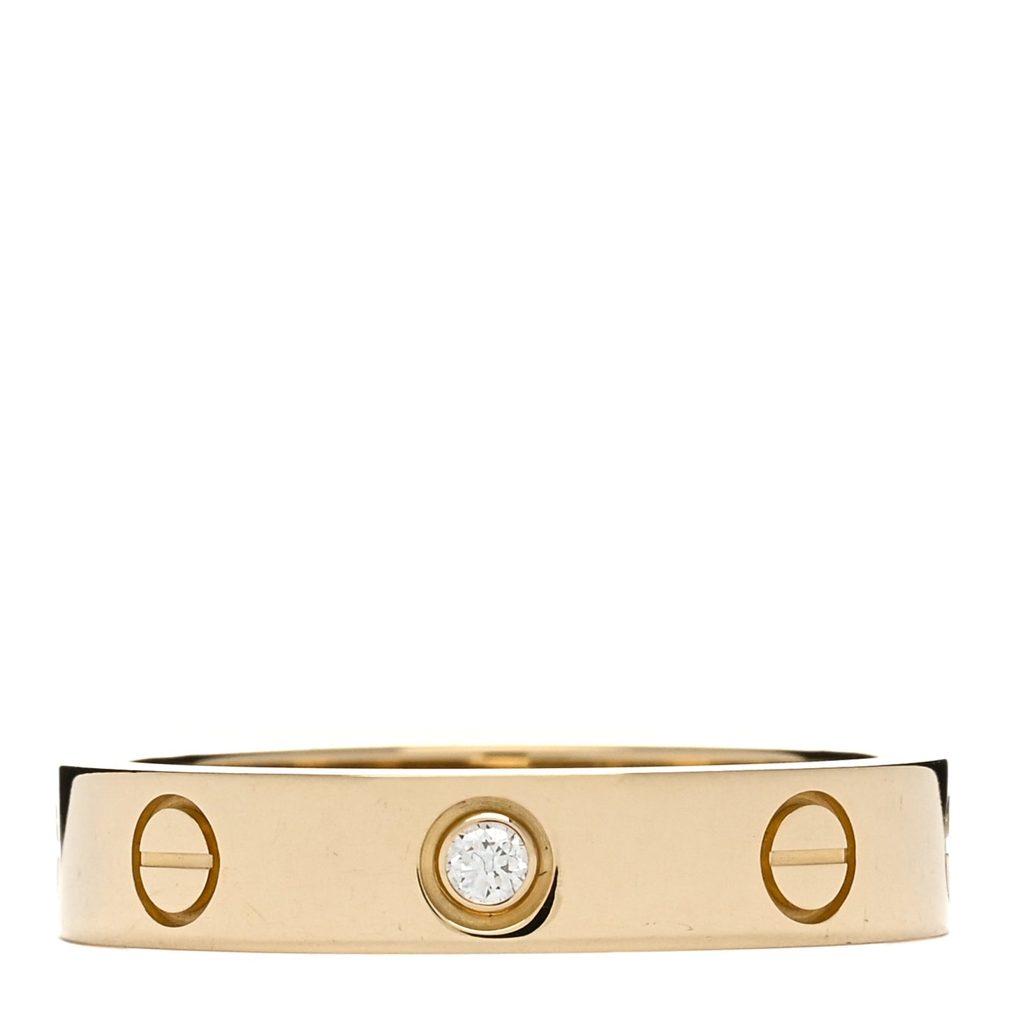 18K Yellow Gold Diamond 4mm LOVE Wedding Band Ring 53 6.25