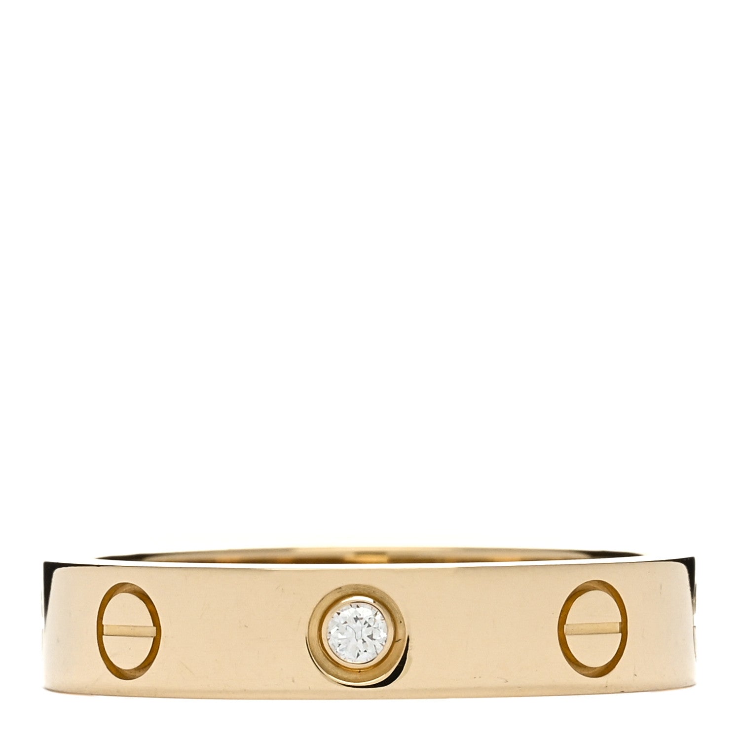 Cartier 18K Yellow Gold Diamond 4mm LOVE Wedding Band Ring 53 6.25 1 of 3