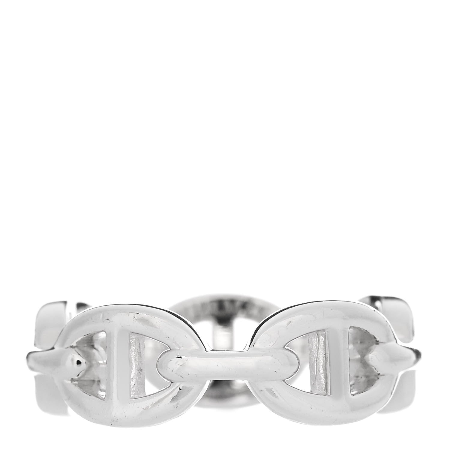 Hermes Sterling Silver PM Chaine d'Ancre Enchainee Band Ring 55 7.25 1 of 6
