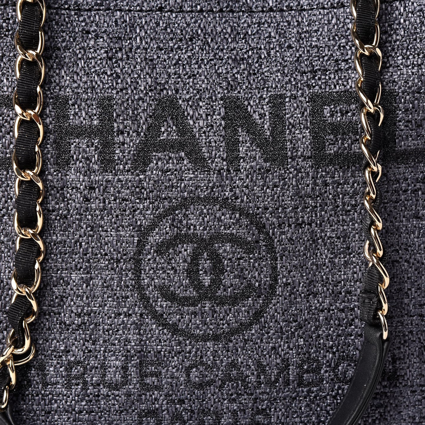 Lurex Boucle Medium Deauville Tote Black