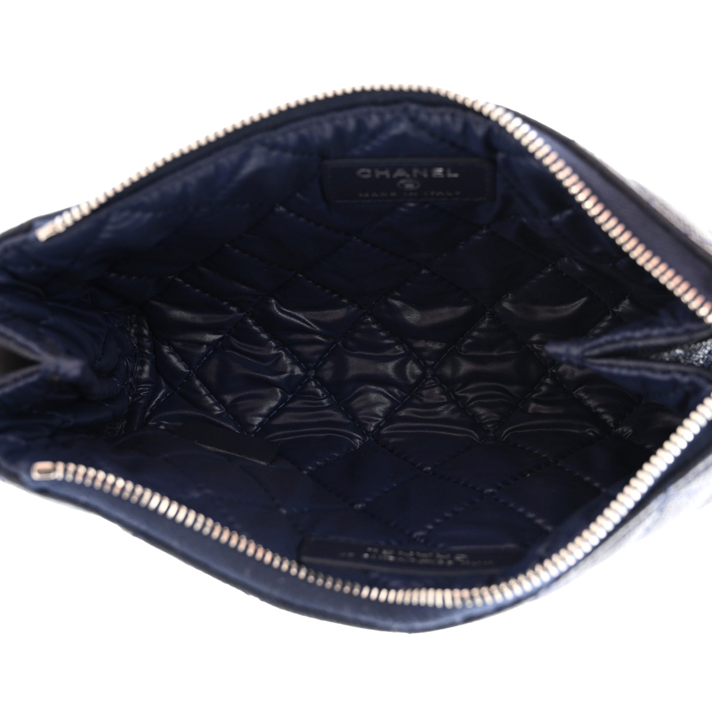 Caviar Quilted Cosmetic Case Navy