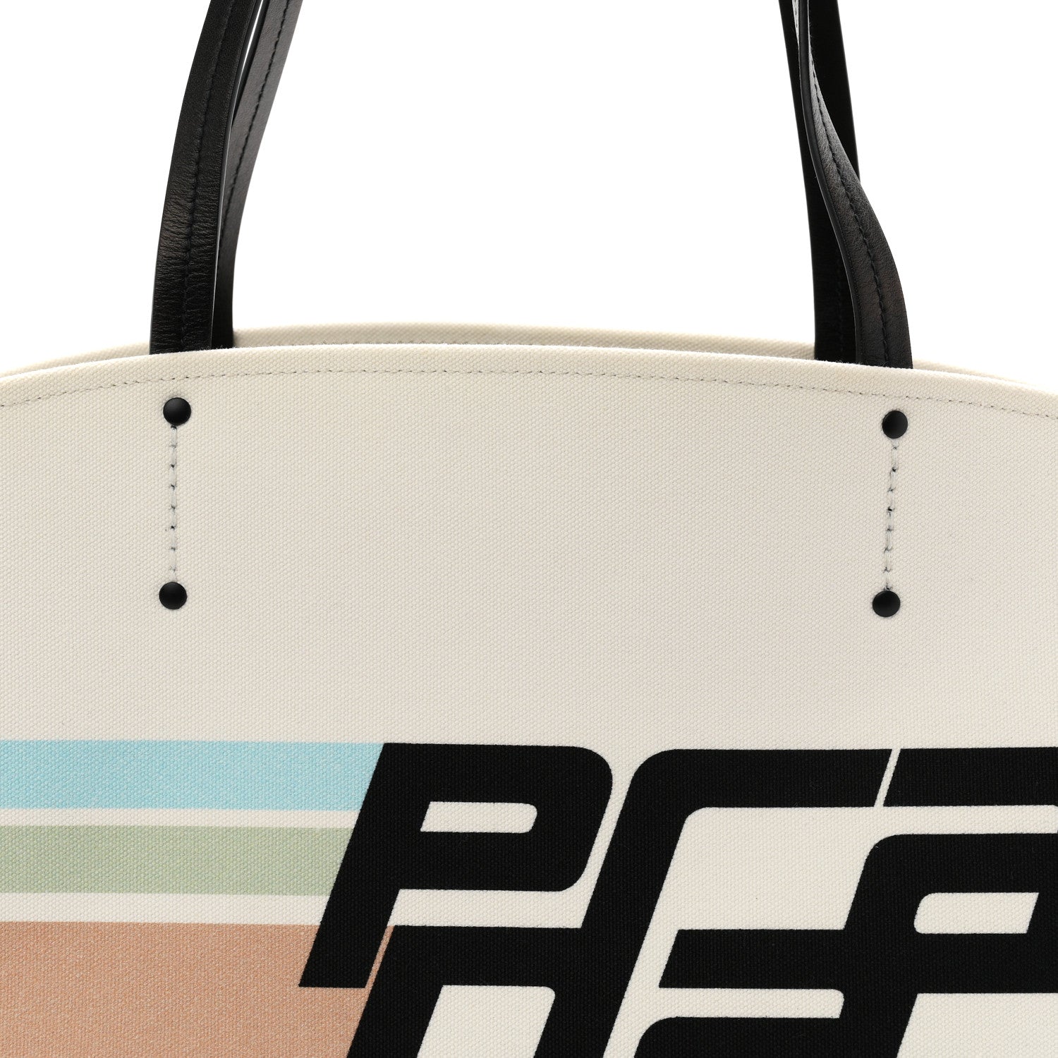 Prada Canvas Racing Logo Tote White 10 of 12