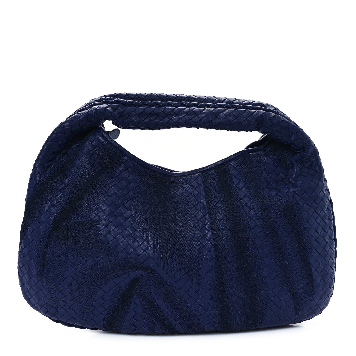 Bottega Veneta Embroidered Nappa Intrecciato Large Veneta Hobo Atlantic 1 of 11