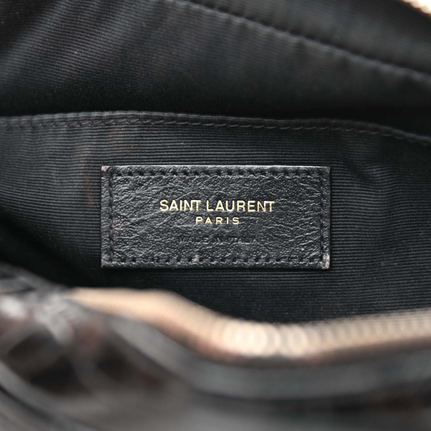 Saint Laurent Patent Calfskin Crocodile Embossed Monogram Lou Camera Bag Black 6 of 12