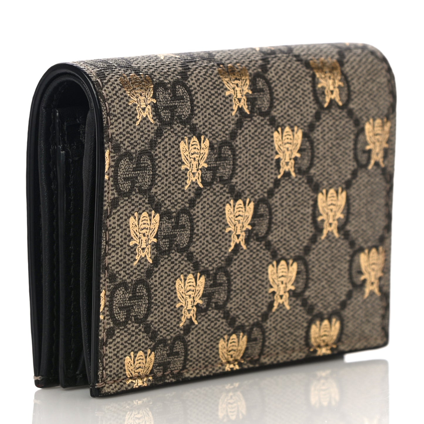 GG Supreme Monogram Bee Print Card Case