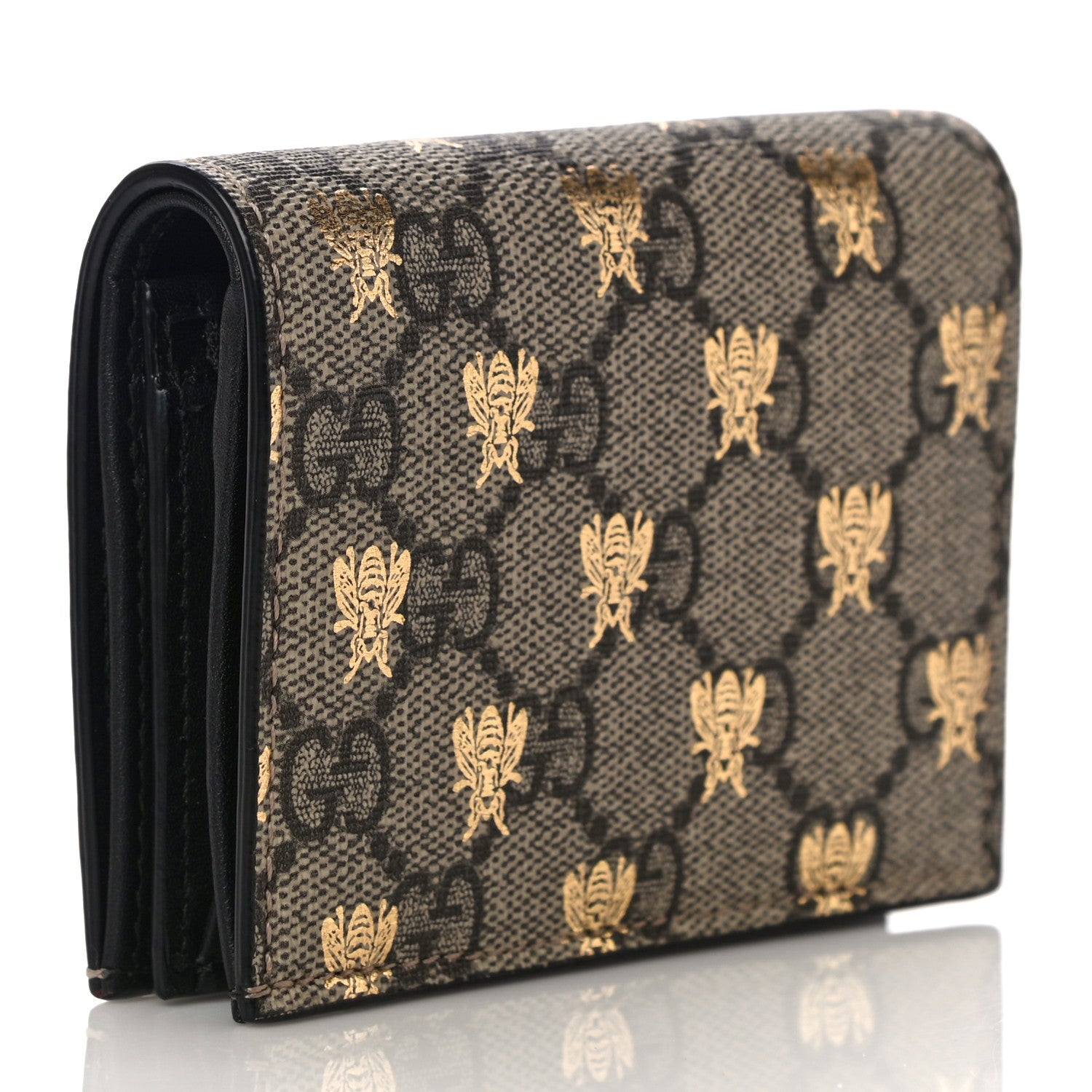 Gucci GG Supreme Monogram Bee Print Card Case 3 of 12