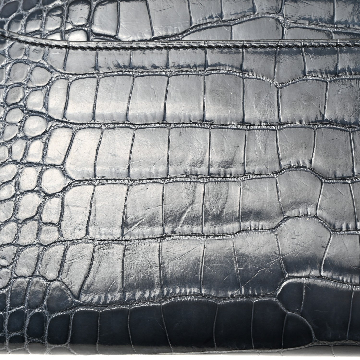 Hermes Shiny Alligator Constance Long Wallet Blue Jean 11 of 13